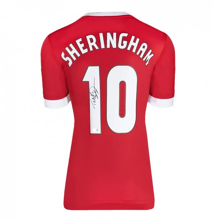 icons Teddy Sheringham Back Signed Manchester United Retro Home Shirt