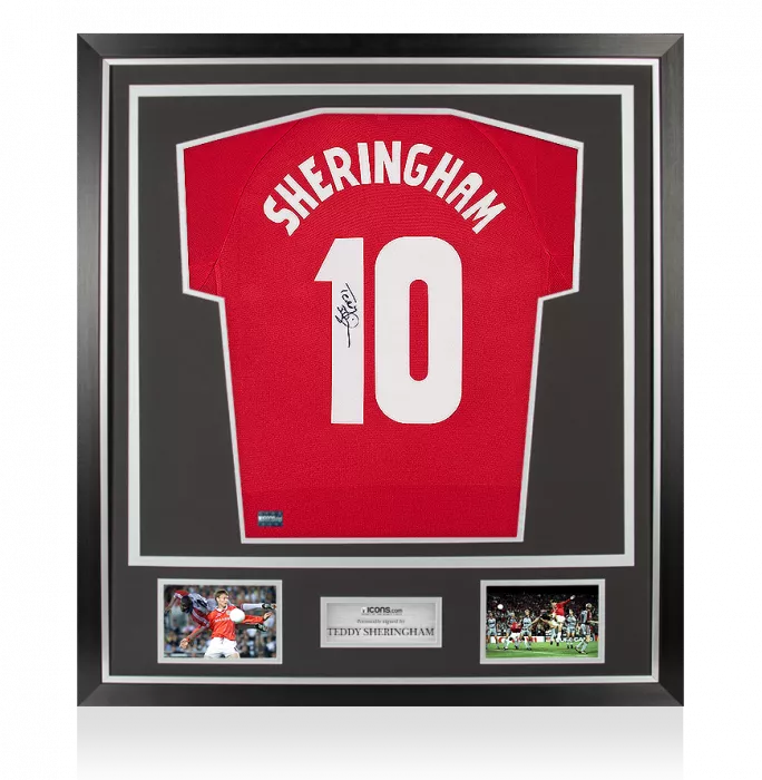 Icons Teddy Sheringham Back Signed Manchester United Shirt In Classic Frame