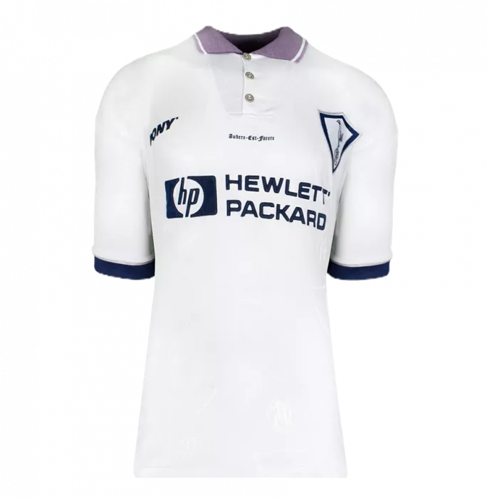 Icons Teddy Sheringham Back Signed Tottenham Hotspur 1995-97 Home Shirt In Hero Frame: Option 1