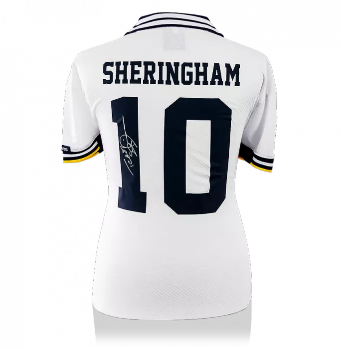 icons Teddy Sheringham Back Signed Tottenham Hotspur 1993-95 Home Shirt
