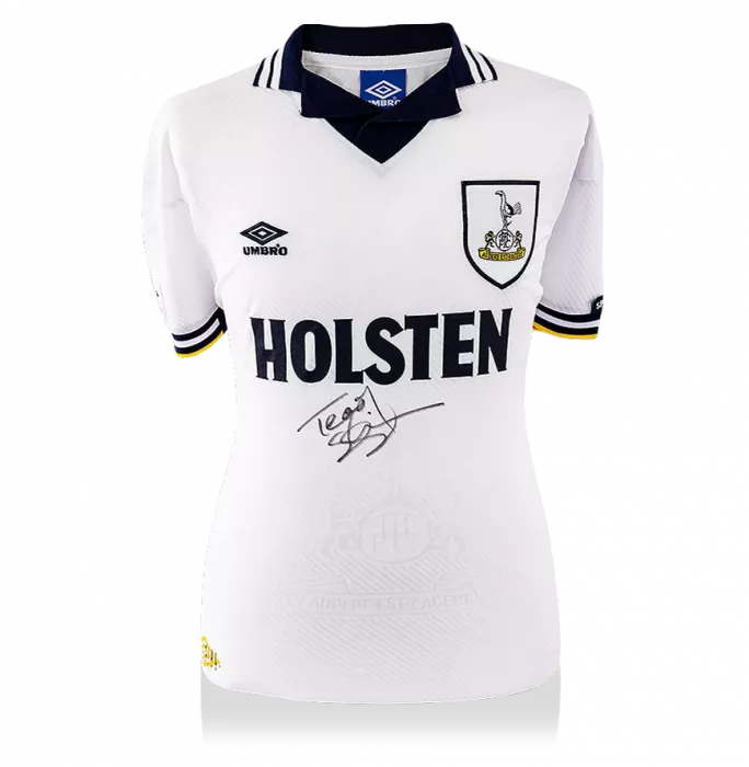 icons Teddy Sheringham Front Signed Tottenham Hotspur 1994 Home Shirt