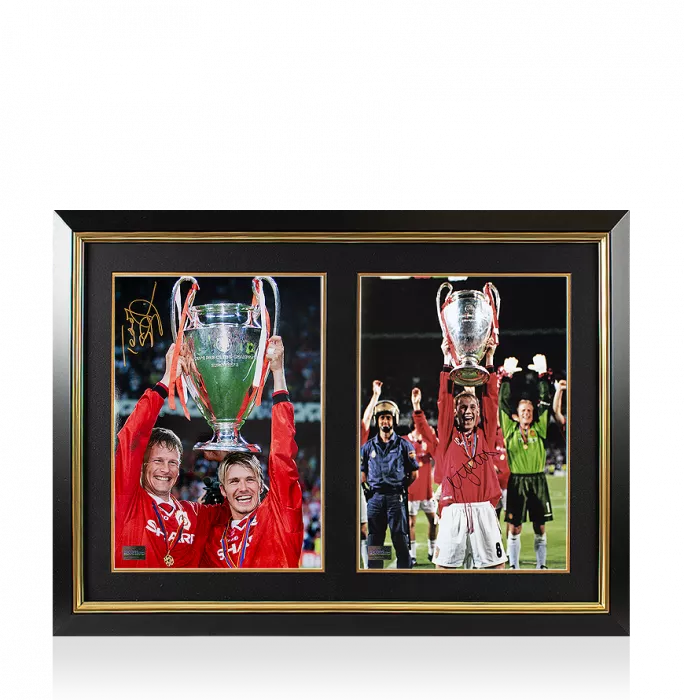 Icons Teddy Sheringham & Nicky Butt Signed Manchester United Photos In Dual Photo Frame