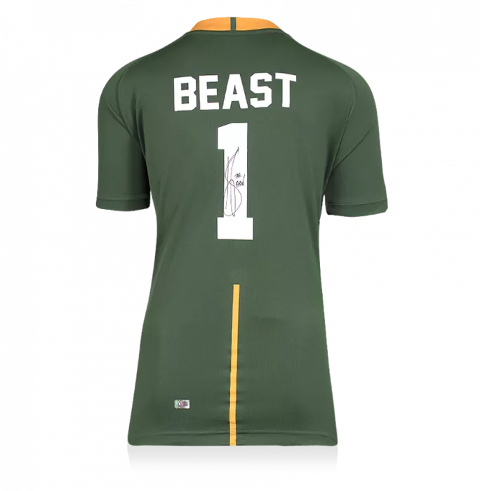 icons Tendai “Beast” Mtawarira Back Signed South Africa Springbok Shirt