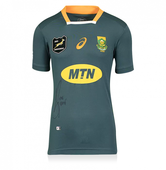 Icons Tendai “Beast” Mtawarira Front Signed South Africa Springbok 2020 Shirt In Hero Frame: Option 1