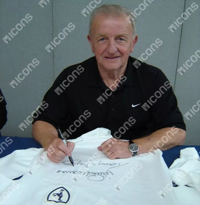 Icons Terry Dyson & Jimmy Greaves Official Tottenham Hotspur Front Signed And Framed Retro Home Shirt