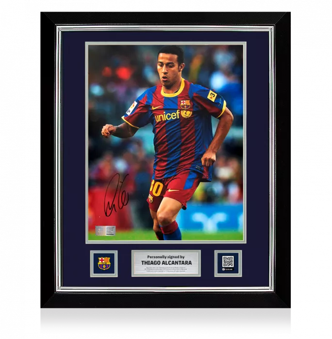 Icons Thiago Alcantara Official FC Barcelona Signed And Framed Photo: Blaugrana Legend