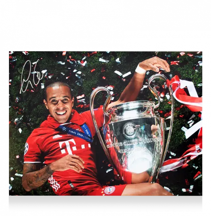 Icons Thiago Alcantara Official UEFA Champions League Signed And Framed FC Bayern Munich Photo: UEFA Champions League Winner