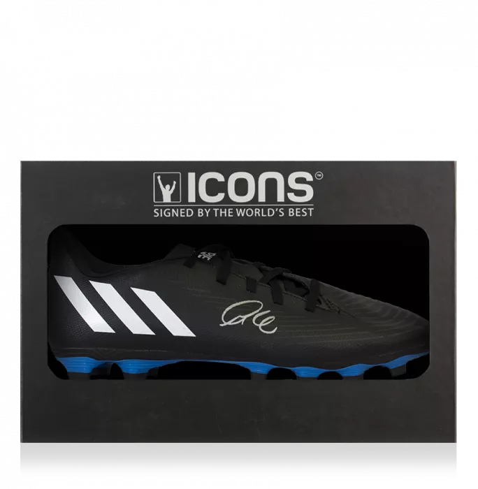 icons Thiago Alcantara Signed Black Adidas Predator Football Boot In Deluxe Packaging