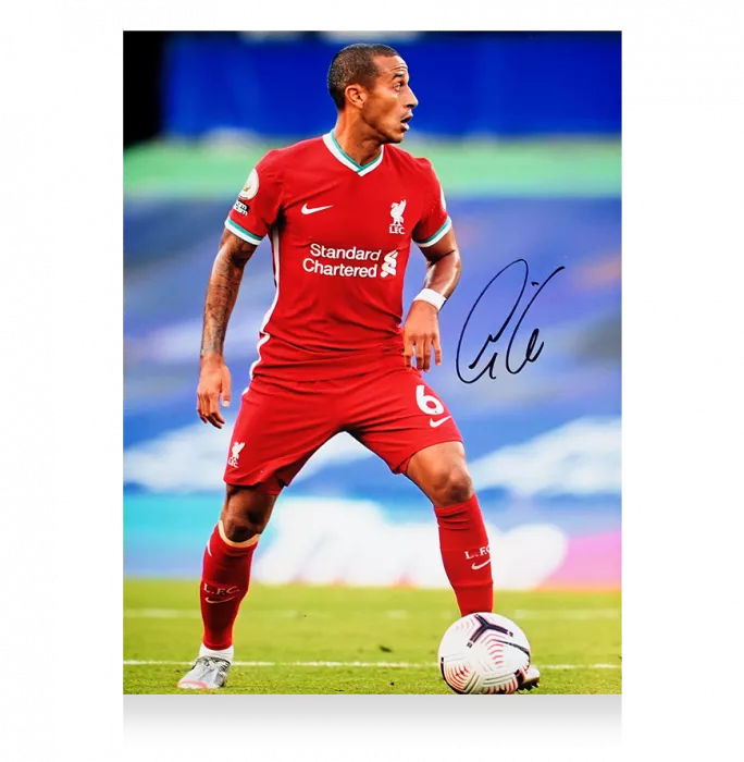 Icons Thiago Alcantara Signed Liverpool FC Photo In Premium Photo Frame: Reds Star
