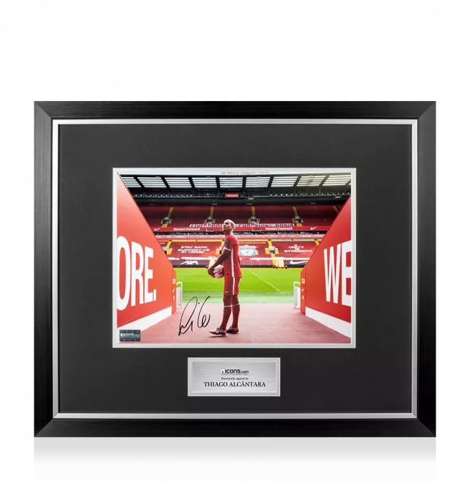 Icons Thiago Alcantara Signed Liverpool FC Photo In Premium Photo Frame: Signing Day