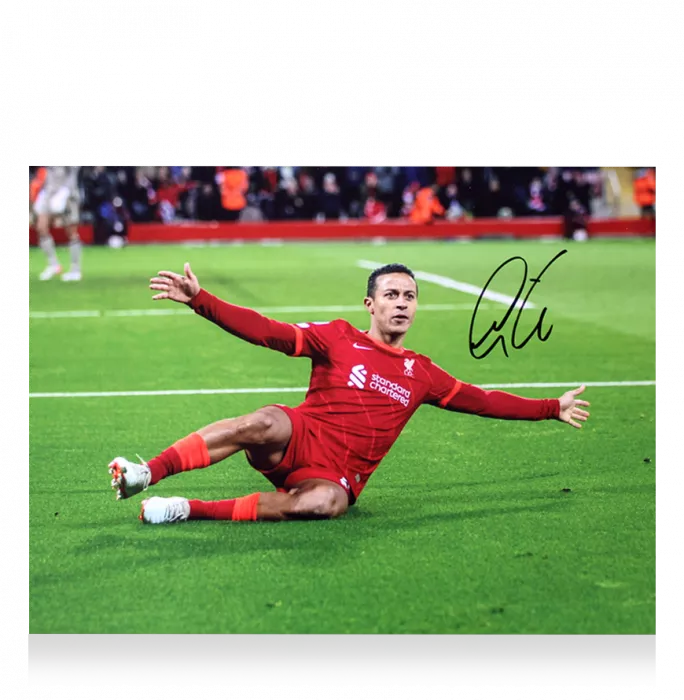 Icons Thiago Alcantara Signed Liverpool FC Photo In Premium Photo Frame: UEFA Champions League Celebration