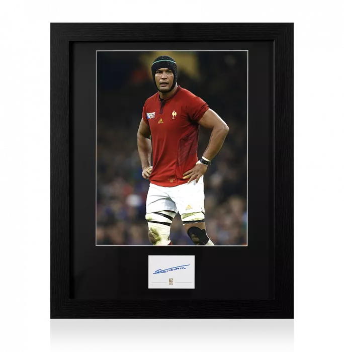 Icons Thierry Dusautoir Signed Rugby World Cup 2015 Card And France Photo Frame