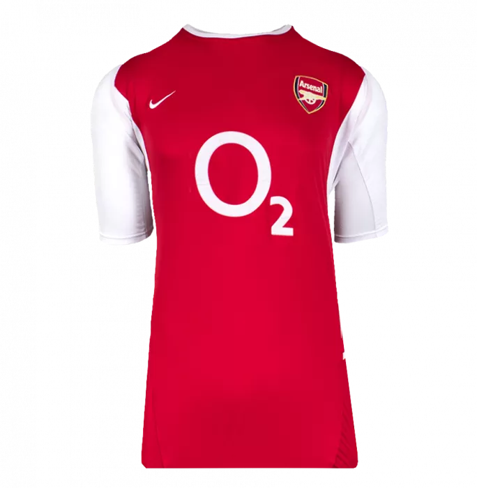 Icons Thierry Henry Back Signed Arsenal 2002-04 Home Shirt With Fan Style Numbers In Hero Frame: Option 1