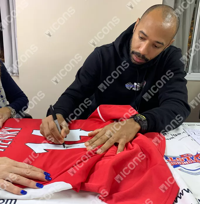 Icons Thierry Henry Back Signed Arsenal 2002-04 Home Shirt