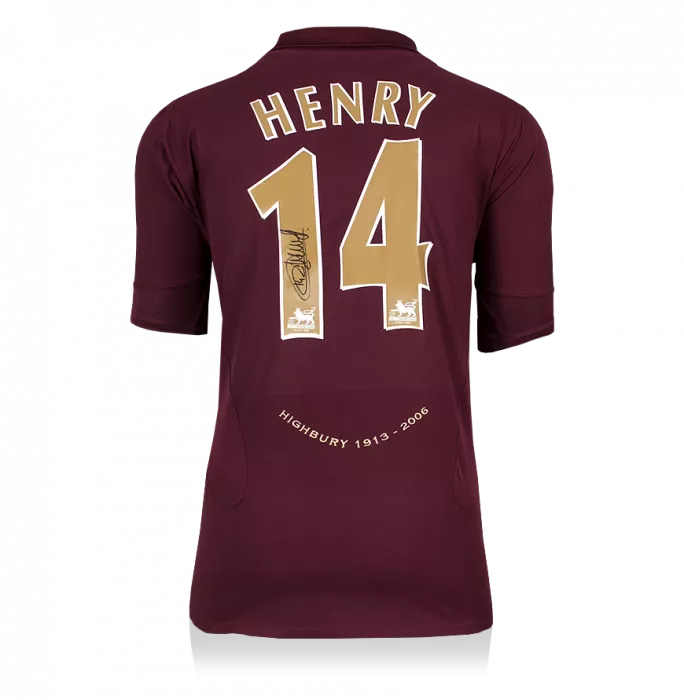 Icons Thierry Henry Back Signed Arsenal 2005-06 Home Shirt