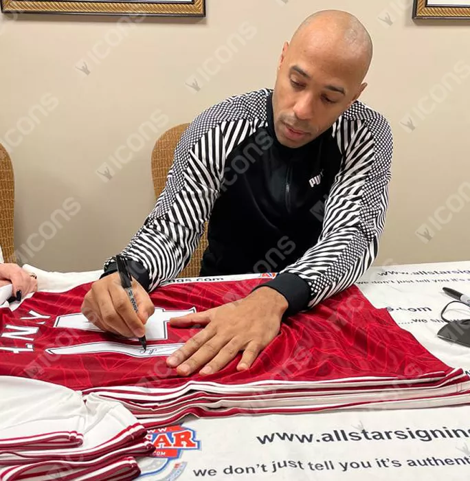 Icons Thierry Henry Back Signed Arsenal 2020-21 Home Shirt In Classic Frame