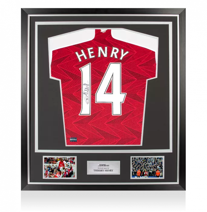 icons Thierry Henry Back Signed Arsenal 2020-21 Home Shirt In Classic Frame