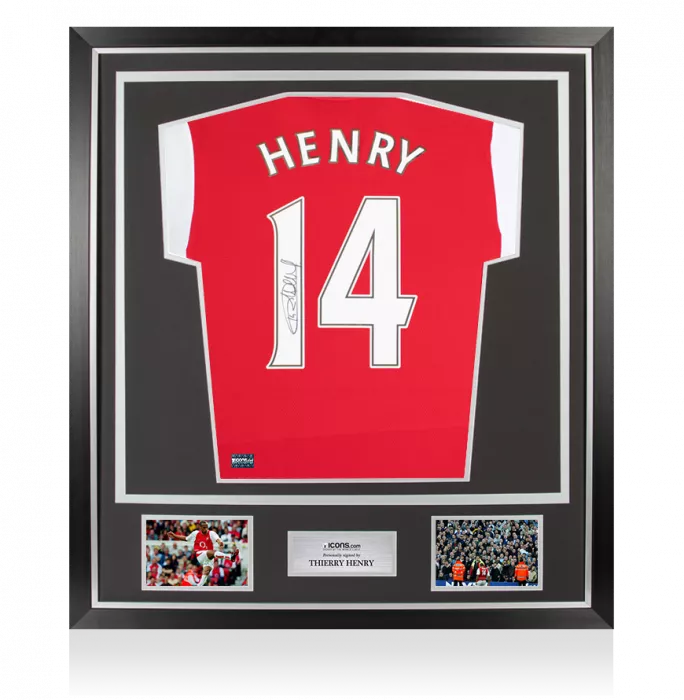 icons Thierry Henry Back Signed Arsenal 2021-22 Home Shirt In Classic Frame