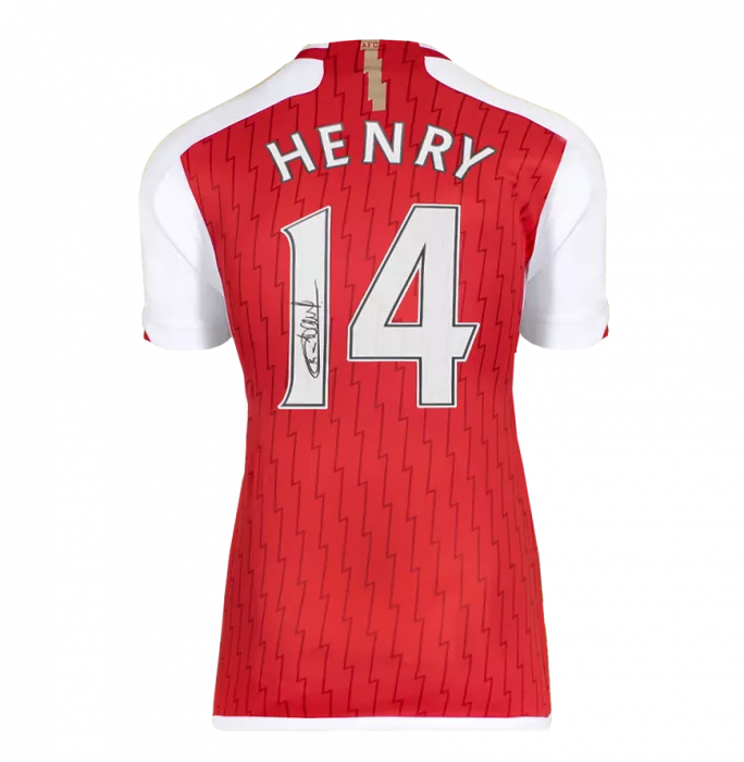 Icons Thierry Henry Back Signed Arsenal 2023-24 Home Shirt In Hero Frame: Option 1