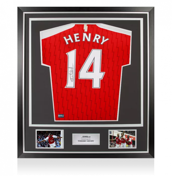 icons Thierry Henry Back Signed Arsenal 2023-24 Home Shirt In Classic Frame