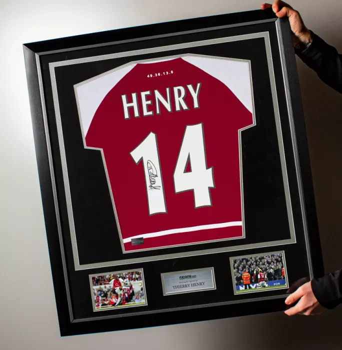 Icons Thierry Henry Back Signed Arsenal Home Shirt In Classic Frame: Invincibles Special Edition