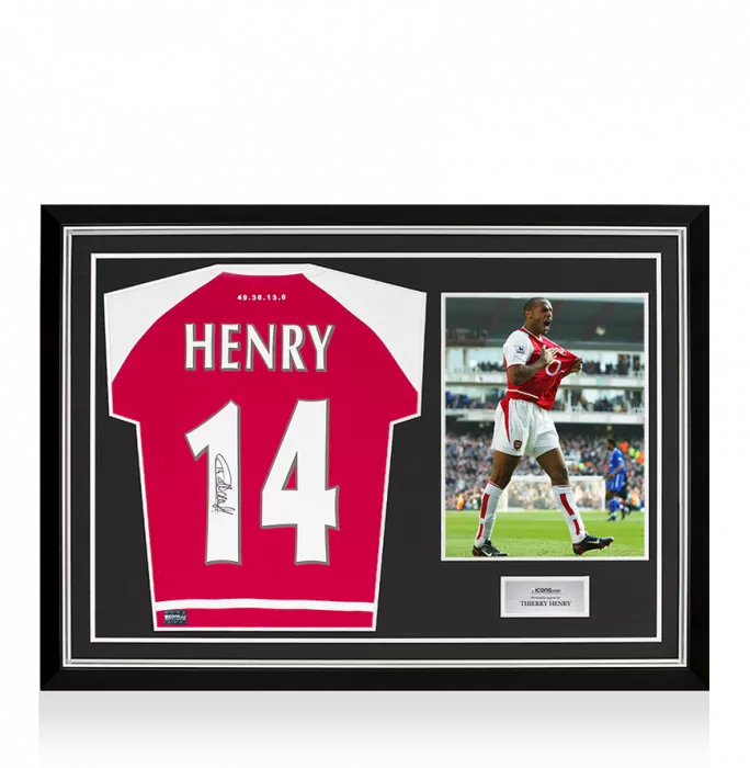 Icons Thierry Henry Back Signed Arsenal Home Shirt In Hero Frame: Invincibles Special Edition