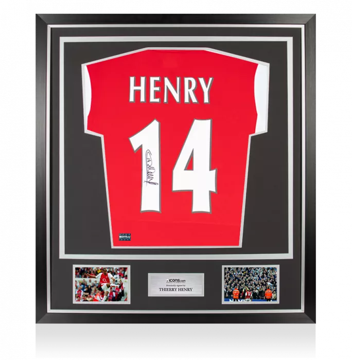icons Thierry Henry Back Signed Modern Arsenal Home Shirt In Classic Frame