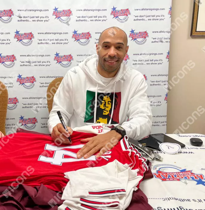 Icons Thierry Henry Back Signed Modern Arsenal Home Shirt In Classic Frame
