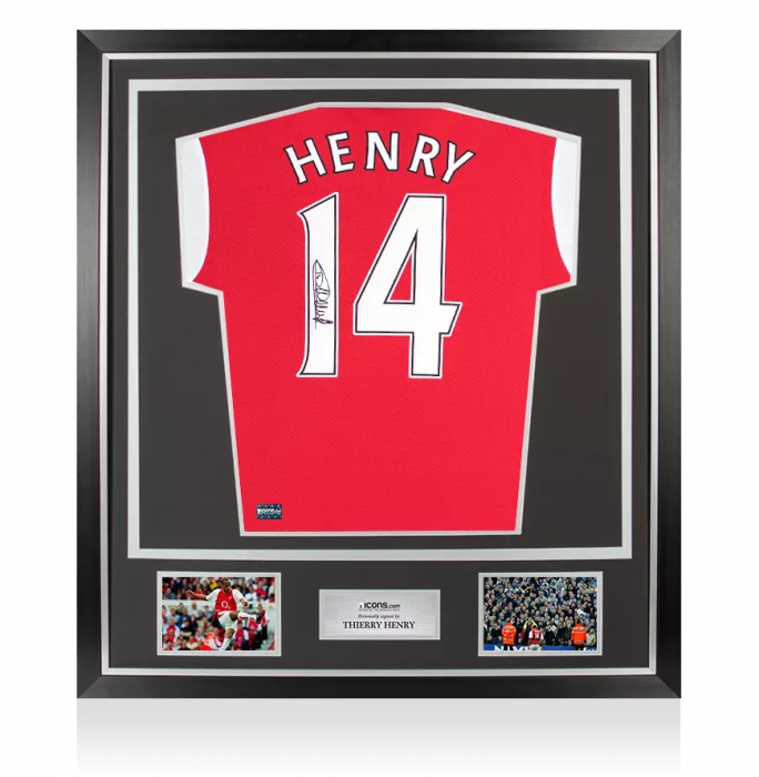 icons Thierry Henry Back Signed Modern Arsenal Home Shirt In Classic Frame