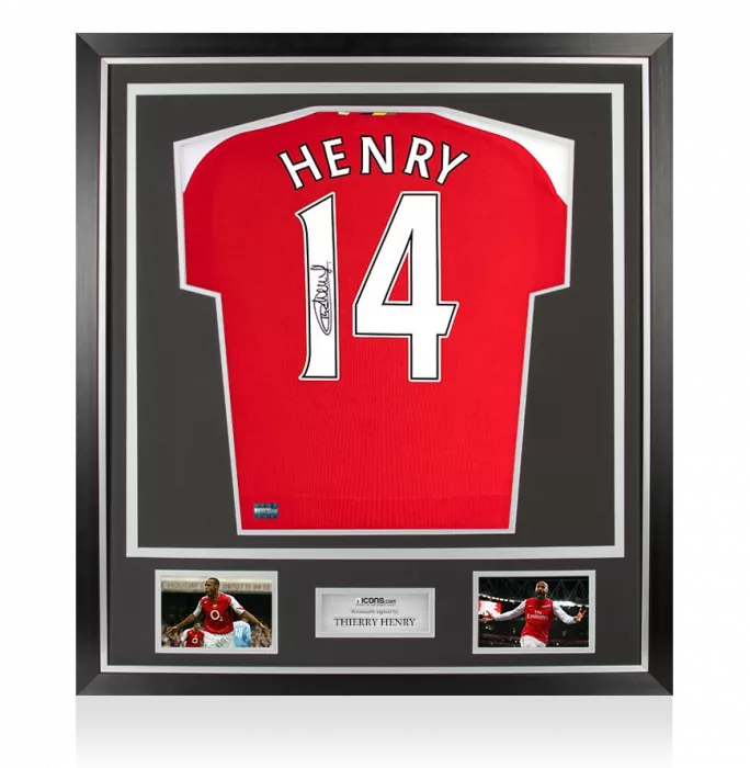 icons Thierry Henry Back Signed Modern Arsenal Home Shirt In Classic Frame