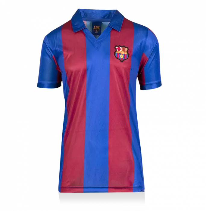 Icons Thierry Henry Official FC Barcelona Back Signed And Framed Retro Home Shirt With Fan Style Numbers