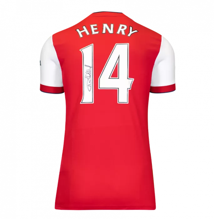 Icons Thierry Henry Official UEFA Champions League Back Signed And Framed Arsenal 2021-22 Home Shirt