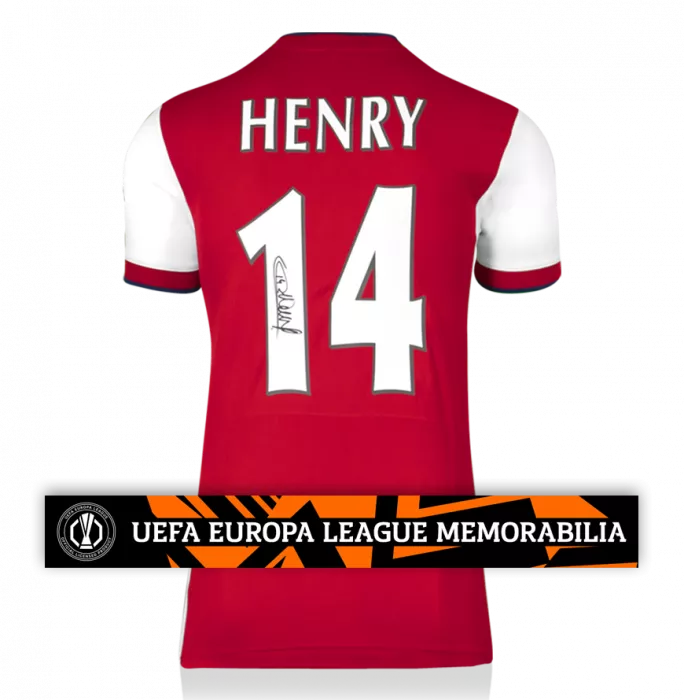 icons Thierry Henry Official UEFA Europa League Back Signed Modern Arsenal Home Shirt
