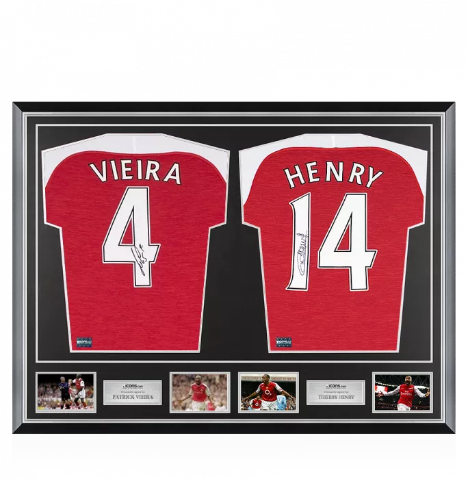 icons Thierry Henry & Patrick Vieira Signed Arsenal Shirts In Classic Dual Frame