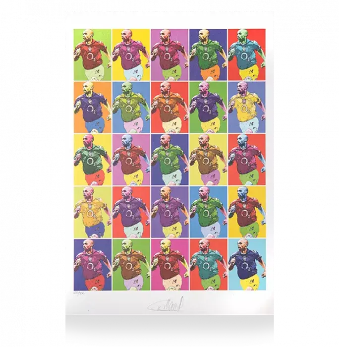 icons Thierry Henry Signed Arsenal Print: Andy Warhol Pop Art Special Edition