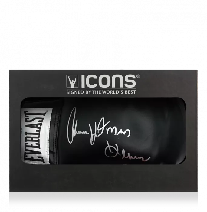 icons Thomas Hearns Signed Everlast Black Boxing Glove In Deluxe Packaging: "Hitman" Inscription