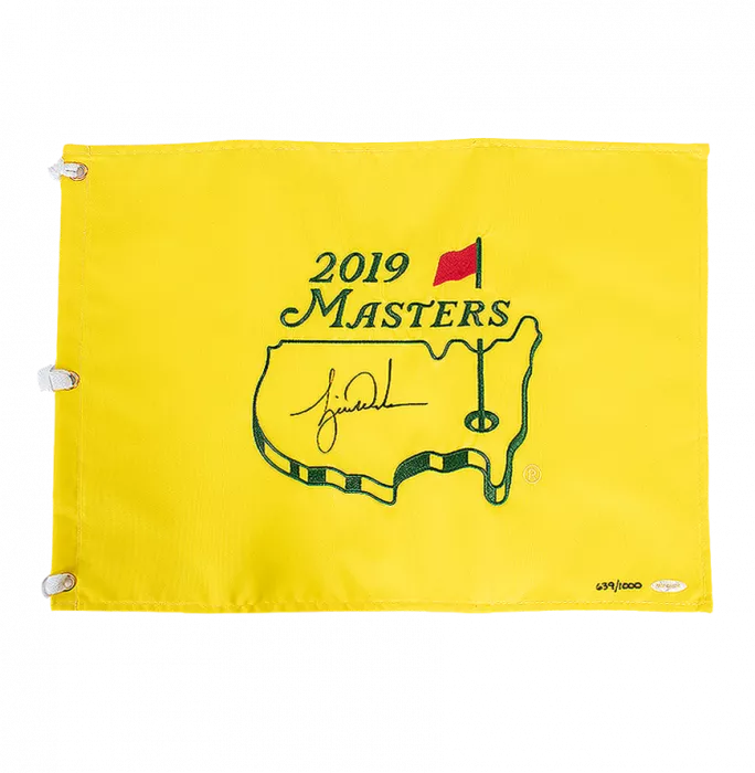 icons Tiger Woods Signed 2019 Augusta National Masters Pin Flag