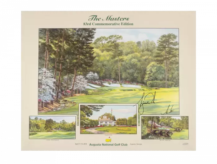 Icons Tiger Woods Signed 2019 Masters 83rd Commemorative Poster