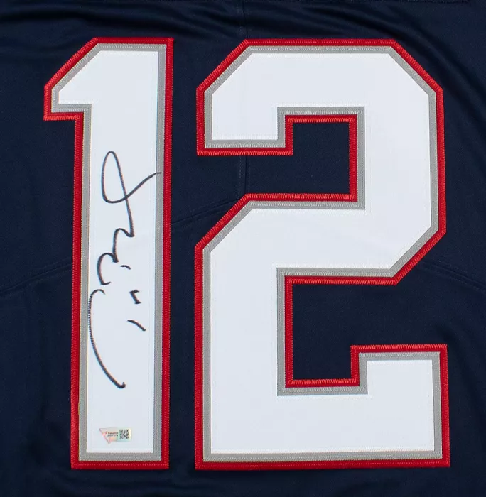 Icons Tom Brady Back Signed Navy New England Patriots Home Jersey