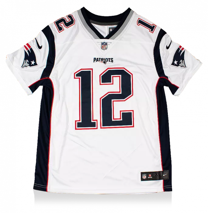 Icons Tom Brady Back Signed White New England Patriots Road Jersey