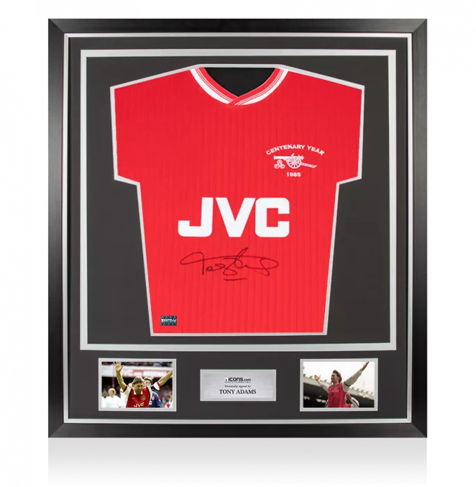 icons Tony Adams Front Signed Arsenal 1985-86 Home Shirt In Classic Frame