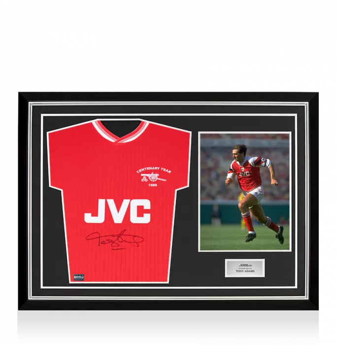 icons Tony Adams Front Signed Arsenal 1985-86 Home Shirt In Hero Frame: Option 1