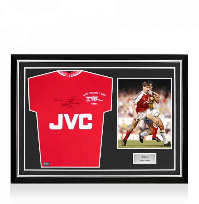 icons Tony Adams Front Signed Arsenal Centenary 1985 Shirt In Hero Frame: Option 1