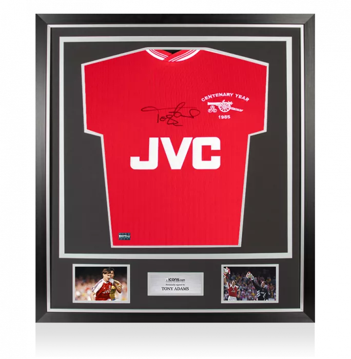icons Tony Adams Front Signed Arsenal Centenary 1985 Shirt In Classic Frame