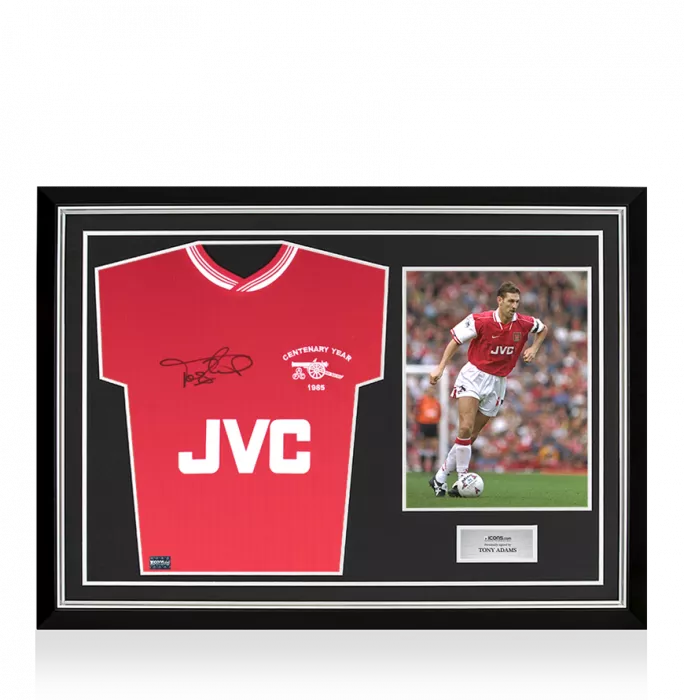 icons Tony Adams Front Signed Arsenal Home Shirt In Hero Frame: Option 1