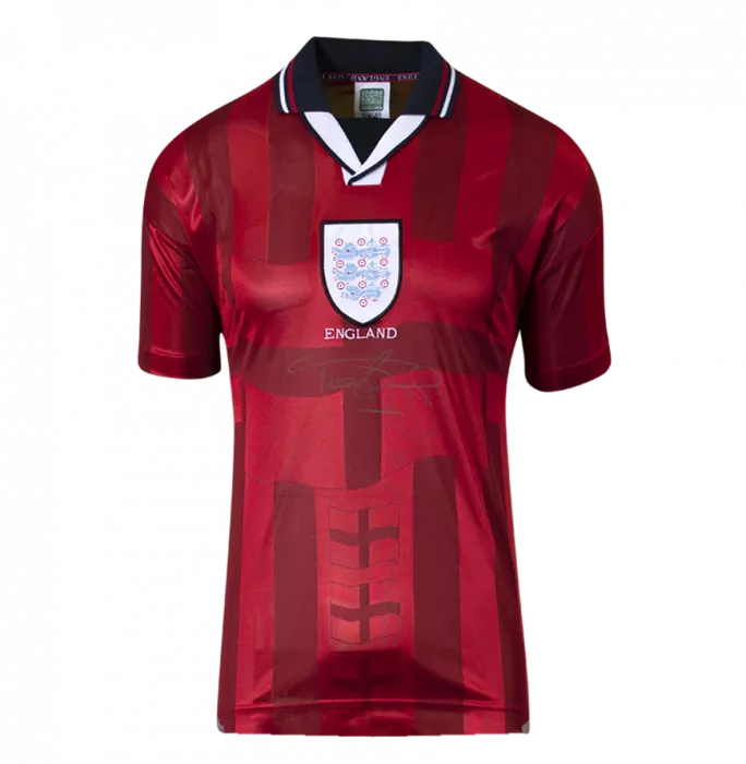 Icons Tony Adams Official 1998 FIFA World Cup™ Front Signed And Framed England 1998 Away Shirt