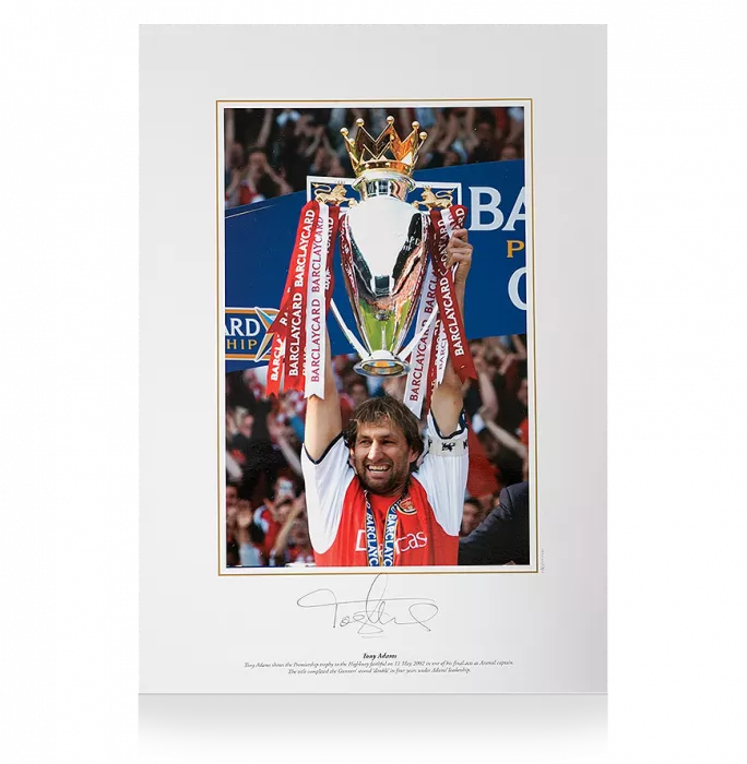 icons Tony Adams Signed Arsenal Print: 2001-02 Premier League Winner