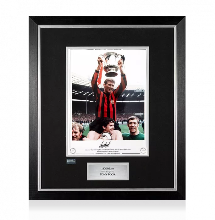 icons Tony Book Signed Manchester City Photo In Premium Photo Frame