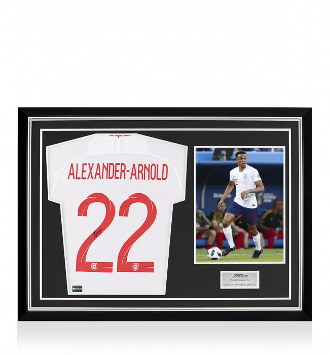 Icons Trent Alexander-Arnold Back Signed England 2018-19 Home Shirt Home Shirt In Hero Frame: Option 1
