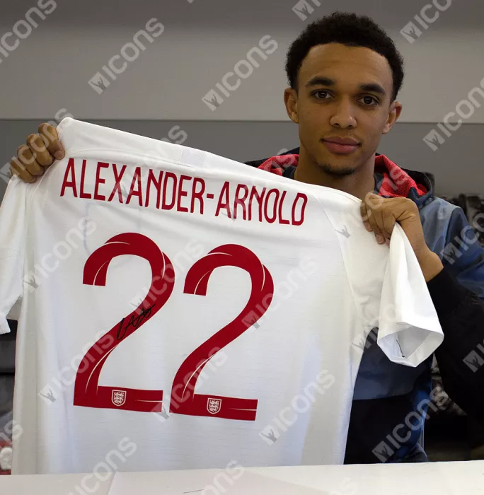 Icons Trent Alexander-Arnold Back Signed England 2018-19 Home Shirt